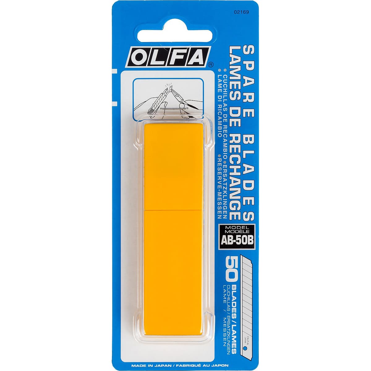 Лезвия OLFA сегментированные, 9х80х0,38мм, 13 сегментов, 50 шт OL-AB-50 B