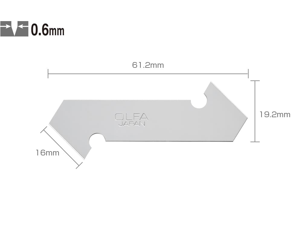 Лезвия OLFA двухсторонние для резака P-800 13(16) х61х0,6 мм 3 шт OL-PB-800