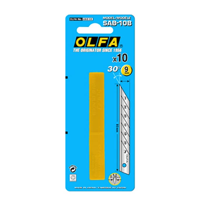 Лезвие OLFA сегментированное для графических работ, 9х80х0,38мм, 10шт OL-SAB-10 B